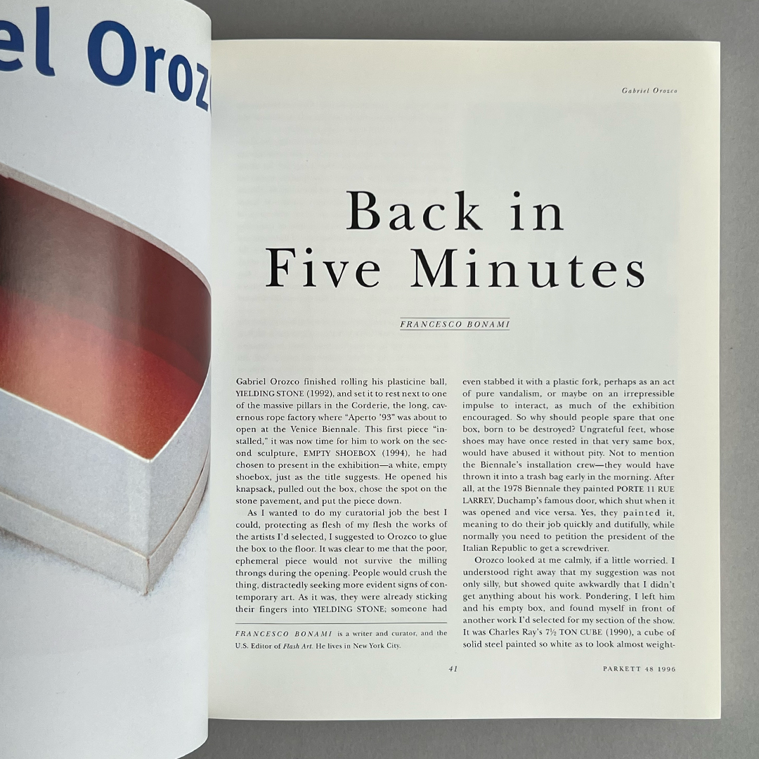 Parkett Vol. 48 - 1996 Gary Hume, Gabriel Orozco, Pipilotti Rist